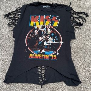 Homemade woven KISS tee shirt